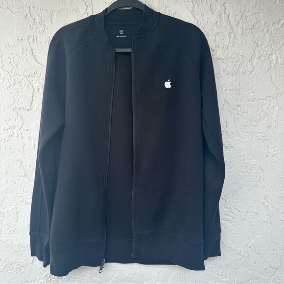 APPLE Jacket Men Medium Full Zip Store Employee Uniform Black Bomber - Picture 3 of 6